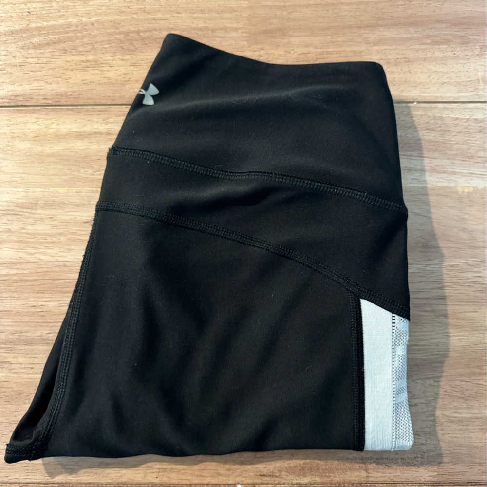Under Armour Black Leggings with White Stripe